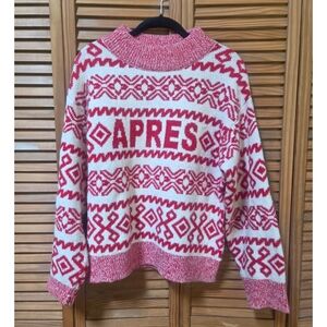 a new day Red and White Patterned Sweater